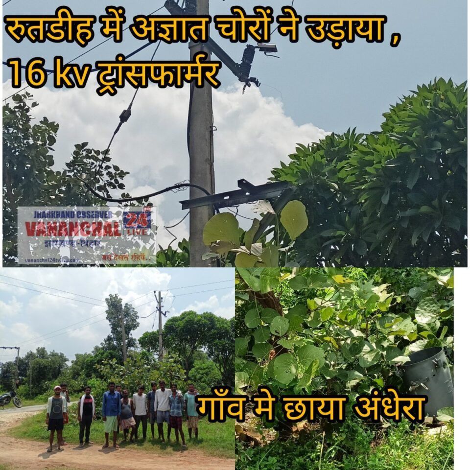 RAJNAGAR NEWS : रुतडीह में 16 kv ट्रांसफार्मर चोरी।लगभग 30 घर अंधेरे में रहने को विवश