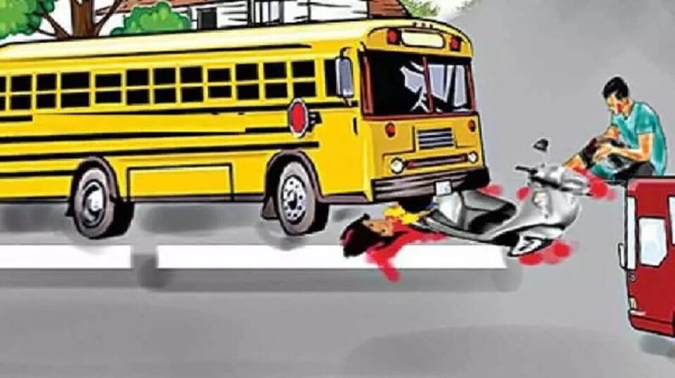 Ranchi : स्कूल बस के कुचलने से बाइक सवार युवक की मौत…