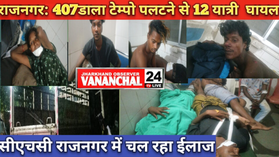 BREKING NEWS :राजनगर में भीषण सड़क हादसा। 407 वाहन पलटने से 12 यात्री घायल।राजनगर सीएचसी में चल रहा ईलाज।